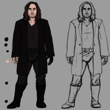 Bucky and a Star Wars/Mandalorian crossover outfit